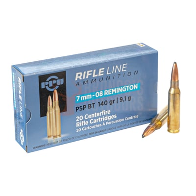 PPU Rifle Line 7mm-08 140gr PSP BT 20 Rounds