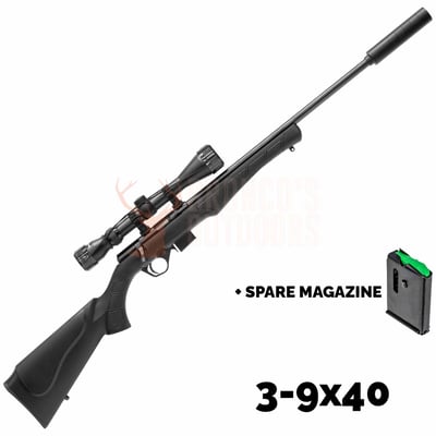 Rossi 8117 .17 HMR + Nikko Stirling Mountmaster 3-9x40mm Scope + DPT Rimfire Suppressor 5 Baffles 1/2" X 20 UNF