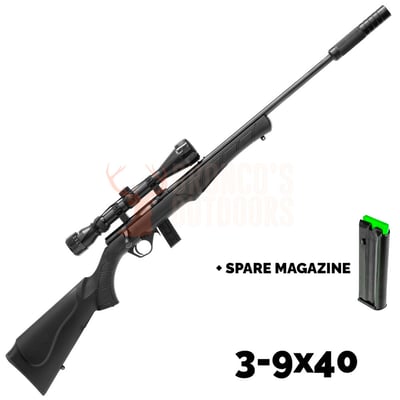 Rossi 8122 Blued .22 LR + Nikko Stirling Mountmaster HMD 3-9x40 Riflescope + Rimfire Suppressor