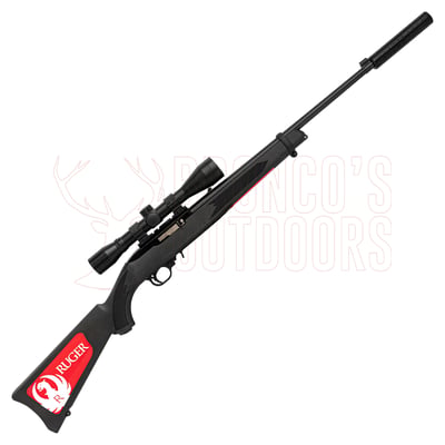 Ruger 10/22 Blued Synthetic .22 LR Rifle + 4x40 Scope + Suppressor