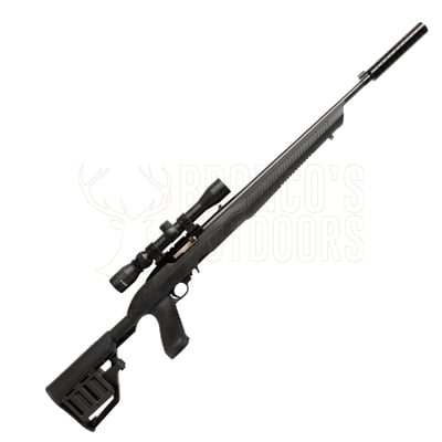 Ruger 10/22 Blued Synthetic Tac Hammer Stock .22 LR + 3-9x32mm Scope + 2 Spare Magazines + Suppressor