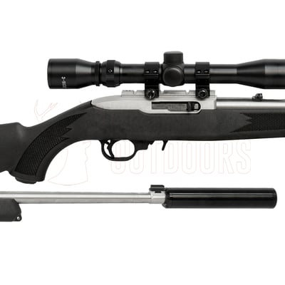 Ruger 10/22 Synthetic Stainless .22 LR + 3-9x32 Scope + Suppressor