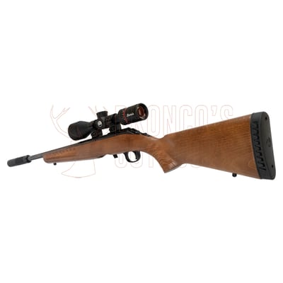Ruger American Rimfire Wood Threaded .22 LR + Burris Fullfield 3-12x42mm Plex KSB + Suppressor