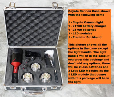 Sniper Hog Lights Coyote Cannon Light Red LED + Predator Pro Mount + 21700 Batteries & Charger