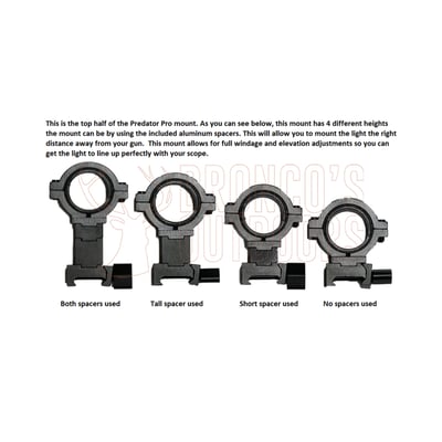 Sniper Hog Lights Predator Pro Scope and Flashlight Mounts 1 Inch, 30mm, 35mm Weaver/Picatinny