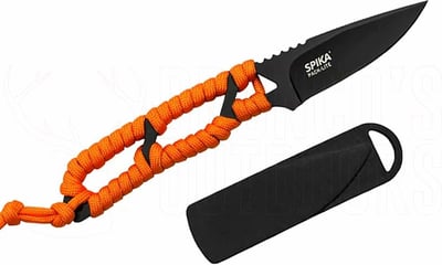 Spika Pack Light Knife - Black - Orange Paracord