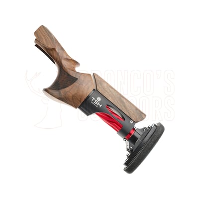 TSK Standard Shotgun Stock Browning 725 Trap, Medium Grip, Right Hand, Black Pipe Bridge, Wood 40mm Comb, 140mm Red Pipe, Microcell Shaped 23mm Pad