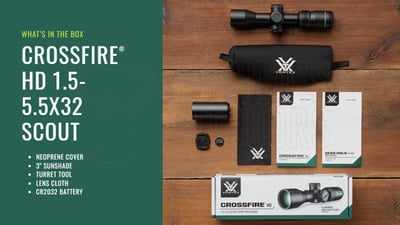 Vortex Crossfire HD Scout Riflescope 1.5-5.5x32 Illuminated Dead-Hold 2A BDC MOA