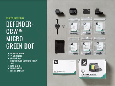 Vortex Defender-CCW Green Dot Sight 3 MOA