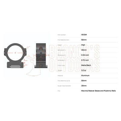 Warne Vapor Scope Rings 30mm High