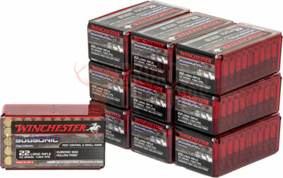 Winchester Subsonic .22 LR 42gr HP 500 Rounds