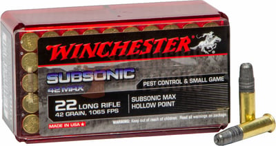 Winchester Subsonic .22 LR 42gr Max 50 Rounds