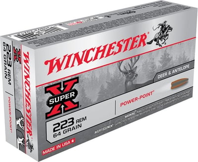Winchester Super X .223 Rem 64gr Power Point 20 Rounds